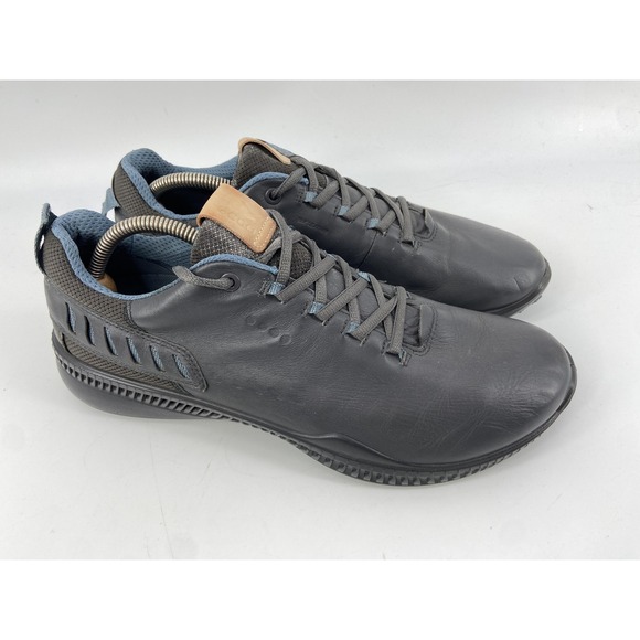 ECCO Shoes‎ Mens 10.5 Gray S-Hybrid Leather Golf Sneaker Spikeless Athletic